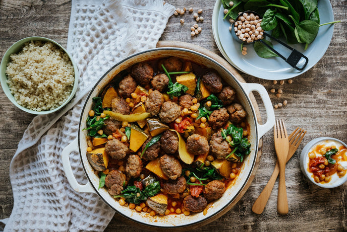 Moroccan Sausage Kofta and Pumpkin Tagine