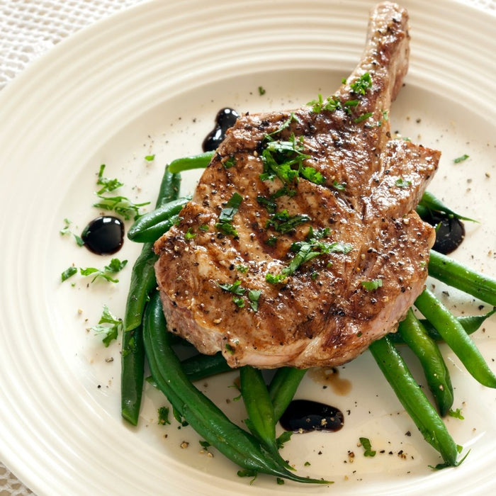 Pork cutlets with garlic butter