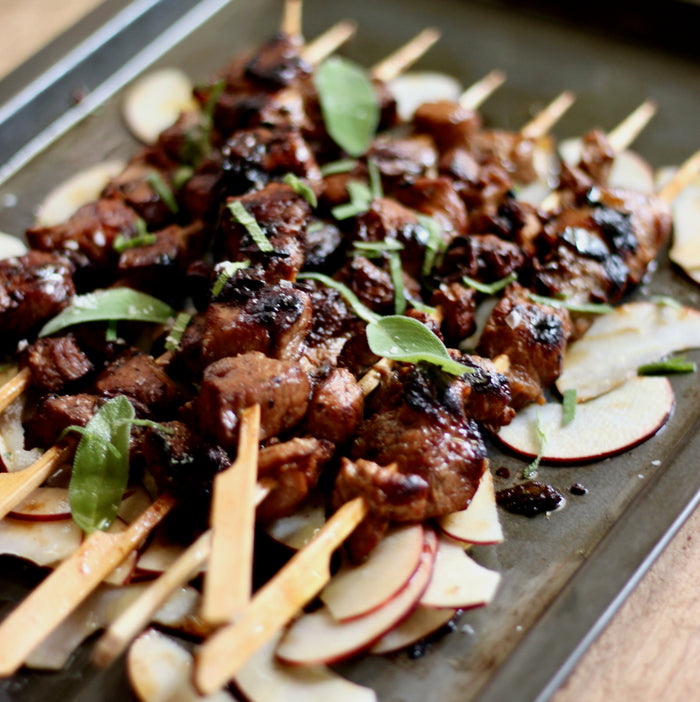 Pork and Apple Skewers with Sage