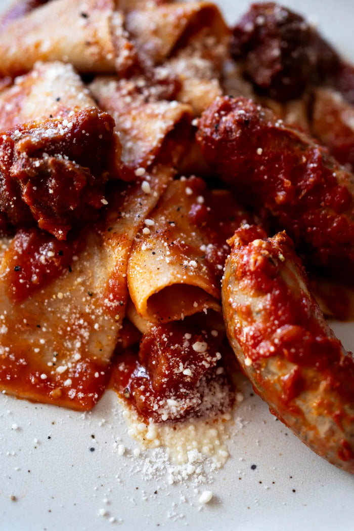 Pappardelle pasta with intercostals