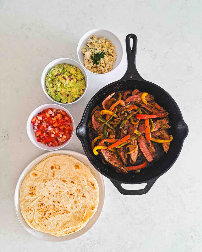 Flank Steak Fajita with Condiments