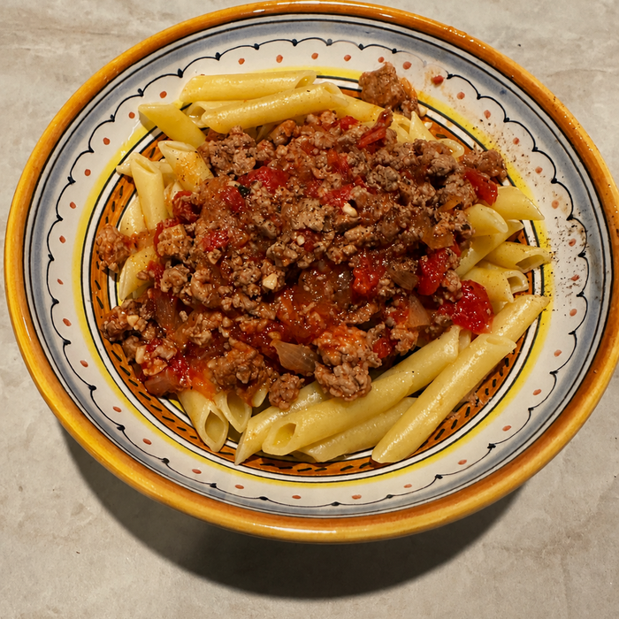 Pasta Bolognese on Penne