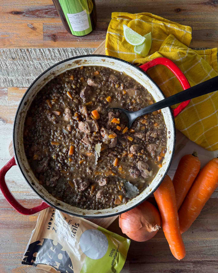 Pork and lentil stew