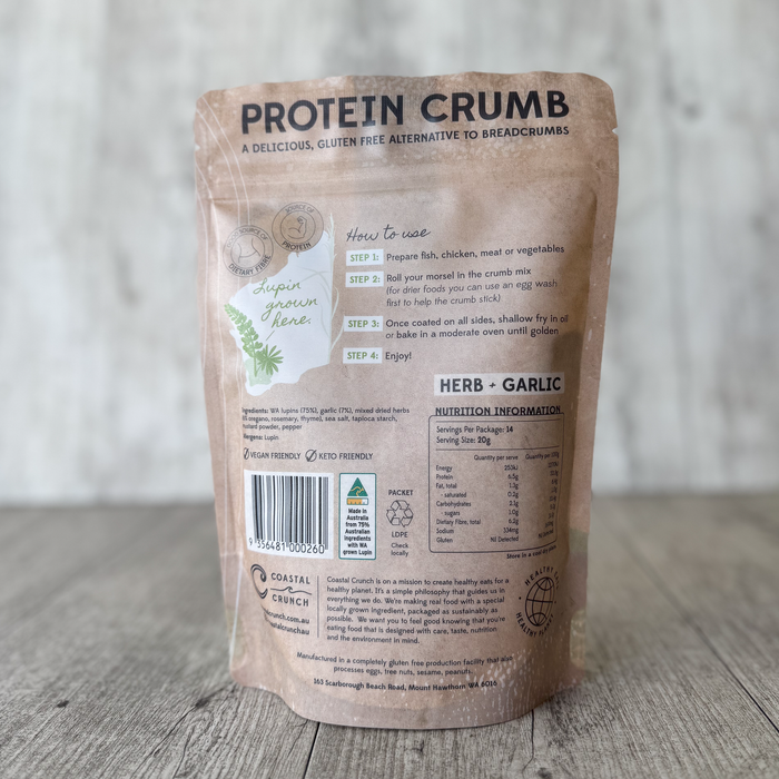 Protein Crumbs- Herb & Garlic -280g - [GF]