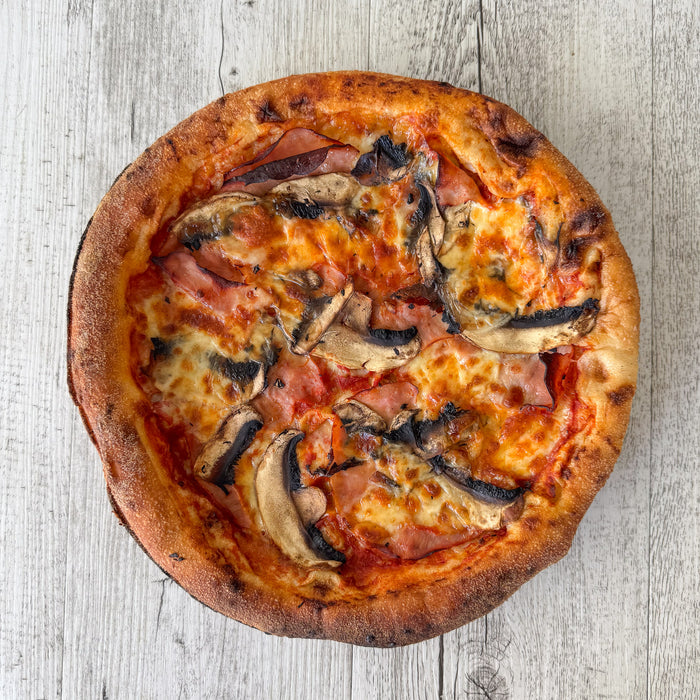 Ham + Mushroom Wood-fired Pizza