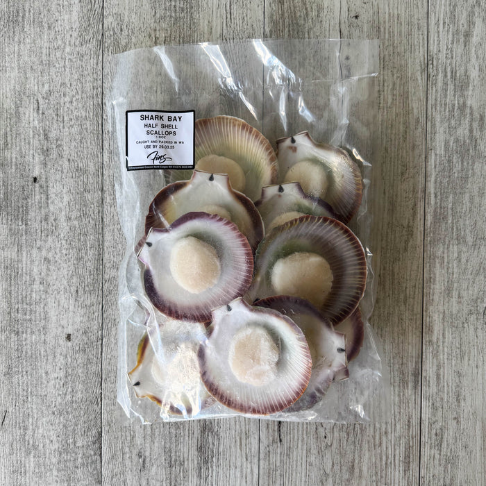 Shark Bay Half Shell Scallops - 1 dozen