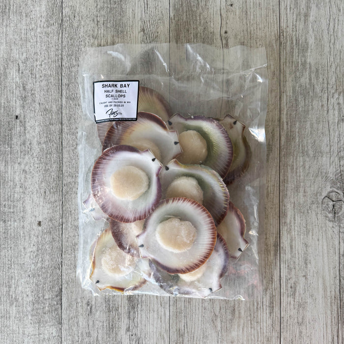 Shark Bay Half Shell Scallops - 1 dozen