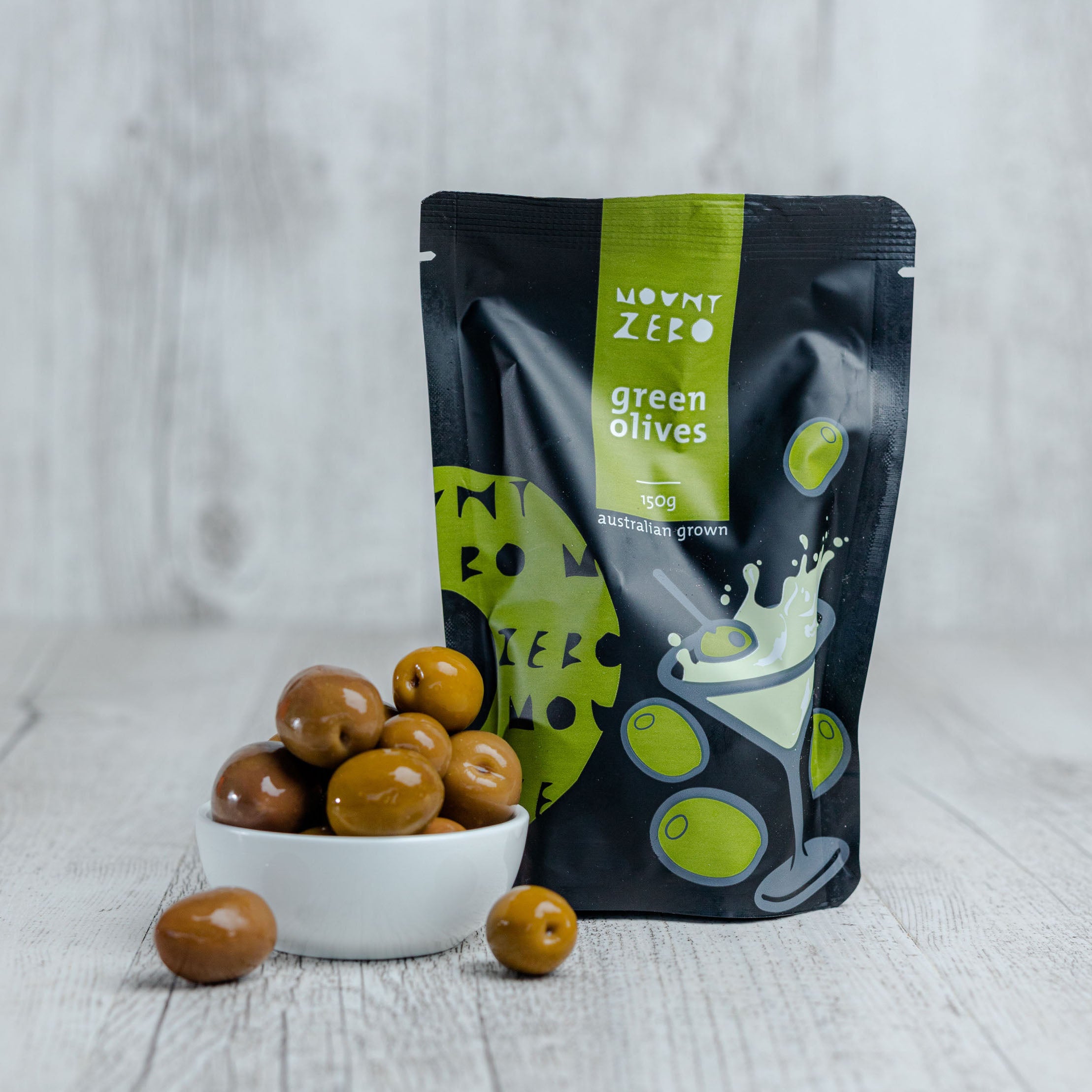 Mount Zero Green Olives in Brine - 150g