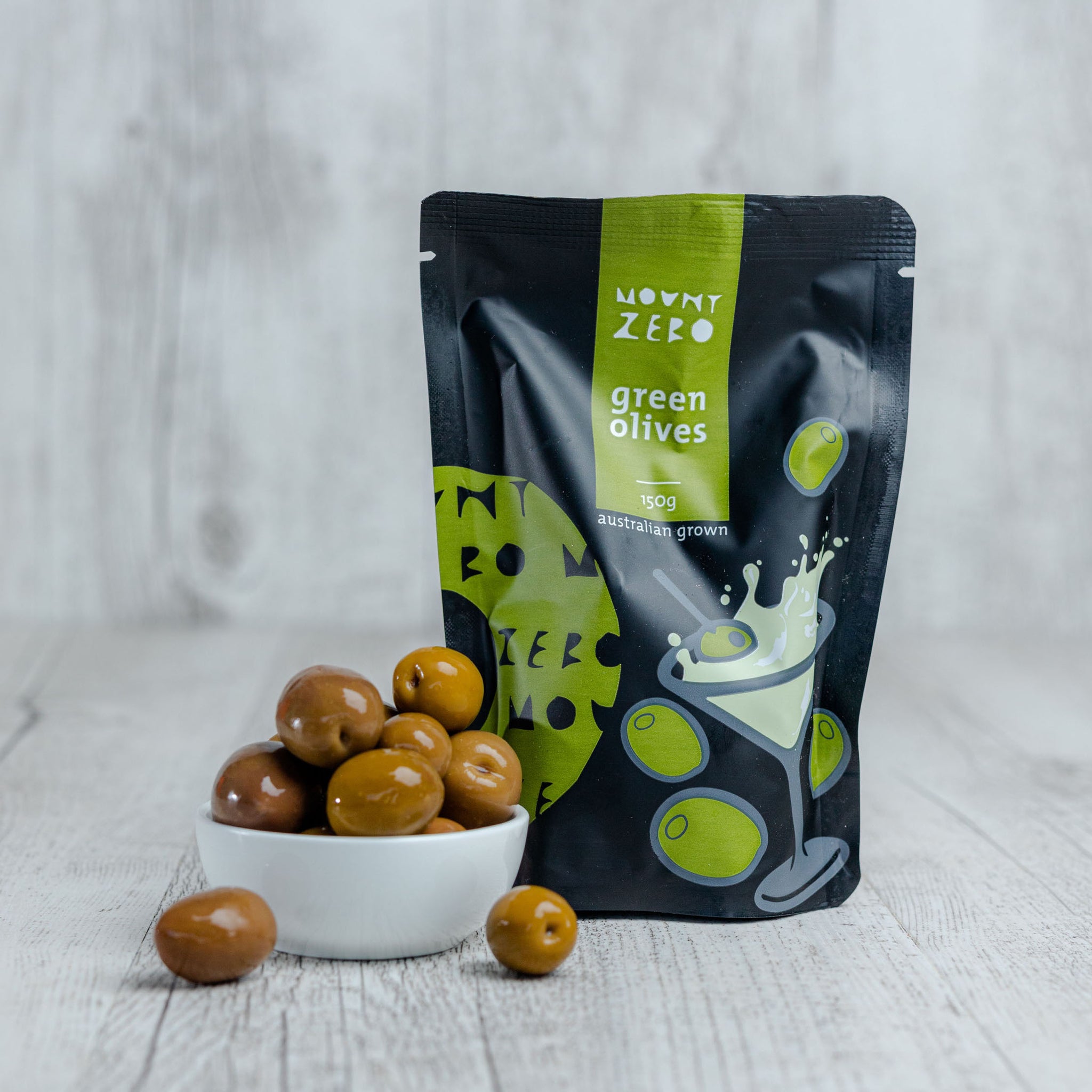 Mount Zero Green Olives in Brine - 150g